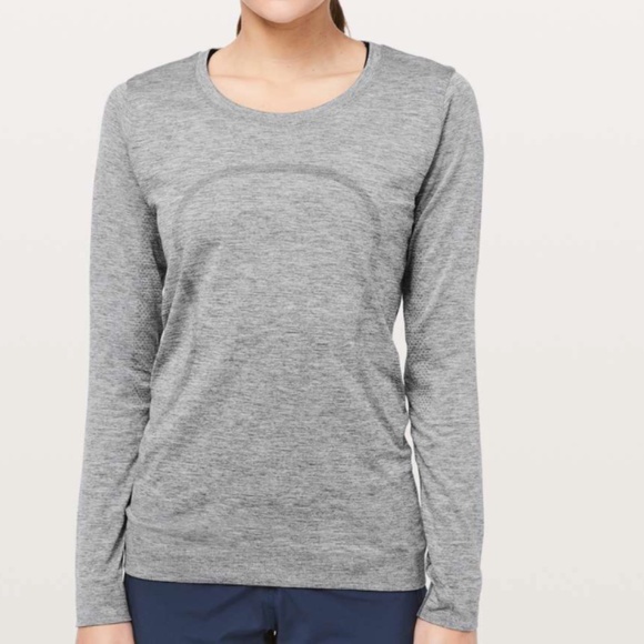 Lululemon Swiftly Tech Long Sleeve (Breeze) *Relaxed Fit Heathered Gray Size 4 - Picture 9 of 13
